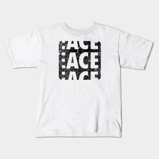 ACE Logo Distressed Black Rounded (Large Print) Kids T-Shirt